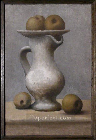 Bodegón con cántaro y manzanas 1913 Pablo Picasso Pintura al óleo